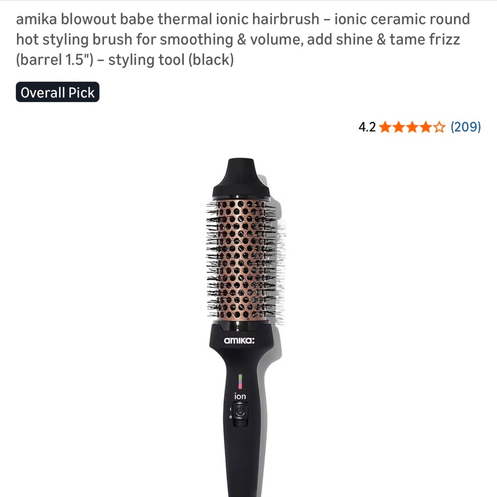 amika blowout babe thermal ionic hairbrush